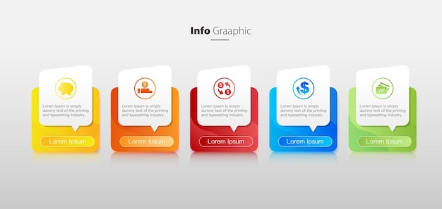 Vector infographic design template with icons and 5 options