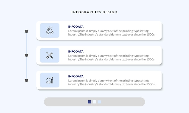 마케팅 아이콘 벡터 Infographic 디자인 템플릿입니다. 3가지 옵션 또는 단계가 있는 비즈니스 개념