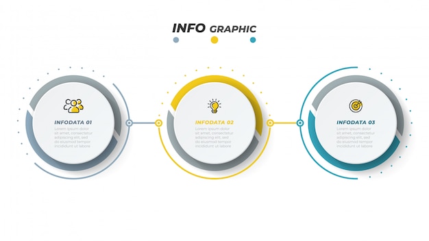 Vector infographic design template with marketing icons. Business concept with 3 options or steps