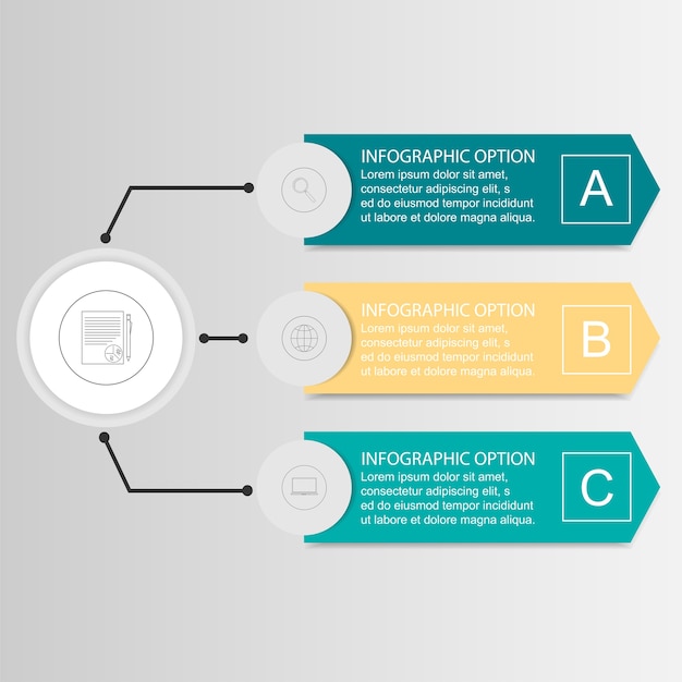 Vector infographic drie opties