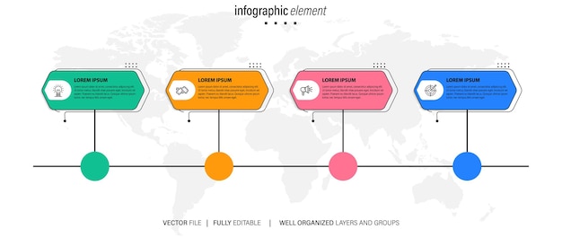 Vector infographic element templates collection