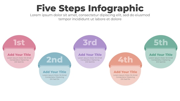 Vector infographic elementen met 5 stappen
