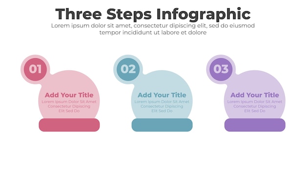 Elementi infografici vettoriali con 3 passaggi