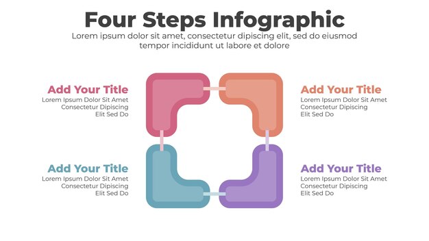 Элементы векторной инфографики с 4 шагами