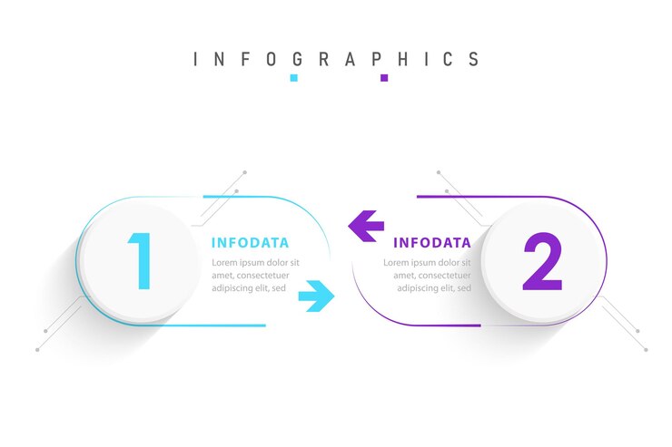 Vector Infographic label design template with icons and 2 options or steps
