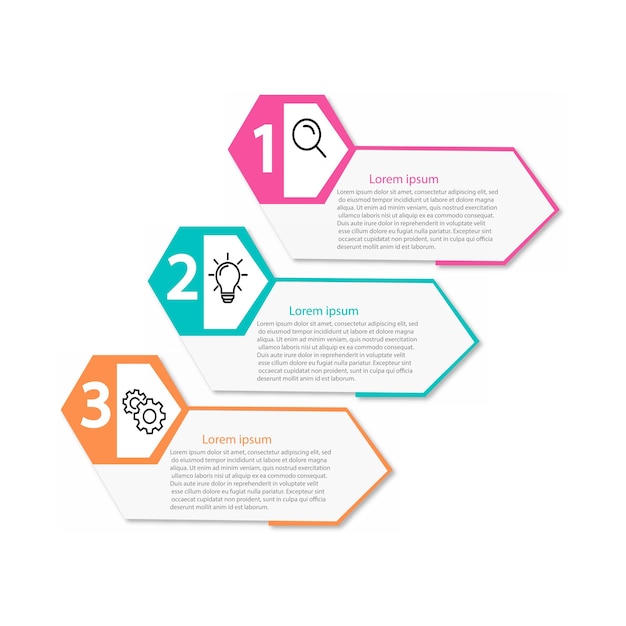 Vector Infographic label design template with icons and 3 options or steps Can be used for process