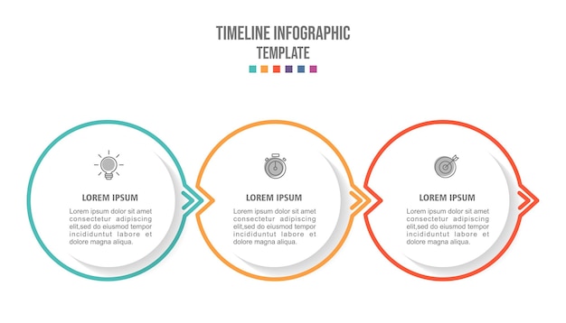 Modello di progettazione di etichette infografiche vettoriali con icone e 3 opzioni o passaggi può essere utilizzato per il processo