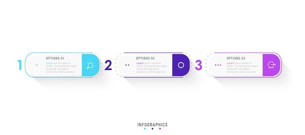 Vector Infographic label design template with icons and 3 options or steps. Can be used for process