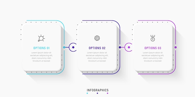 Vector infographic label design template with icons and 3 options or steps. can be used for process