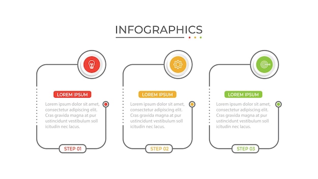 Vector Infographic label design template with icons and 3 options or steps