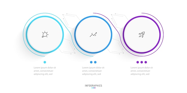 Vector infographic label design template with icons and 3 options or steps