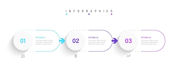 Vector infographic label design template with icons and 3 options or steps