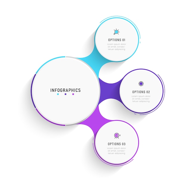 Vector Infographic label design template with icons and 3 options or steps