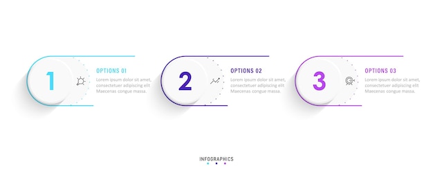 Vector infographic label design template with icons and 3 options or steps.