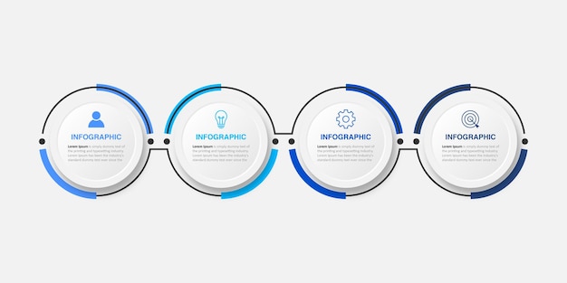 Vector Infographic label design template with icons and 4 options or steps Can be used for process diagram presentations workflow layout banner flow chart info graph