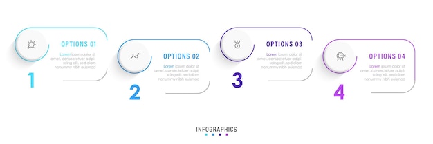 Vector infographic label design template with icons and 4 options or steps. can be used for process