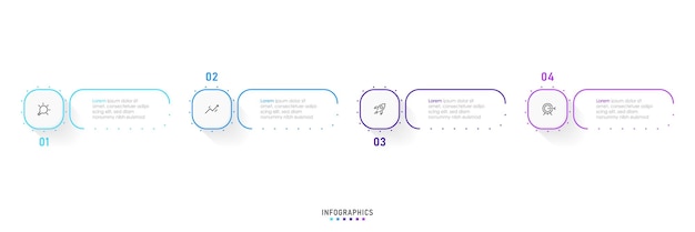 Vector infographic label design template with icons and 4 options or steps. can be used for process