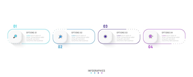 Vector Infographic label design template with icons and 4 options or steps. Can be used for process