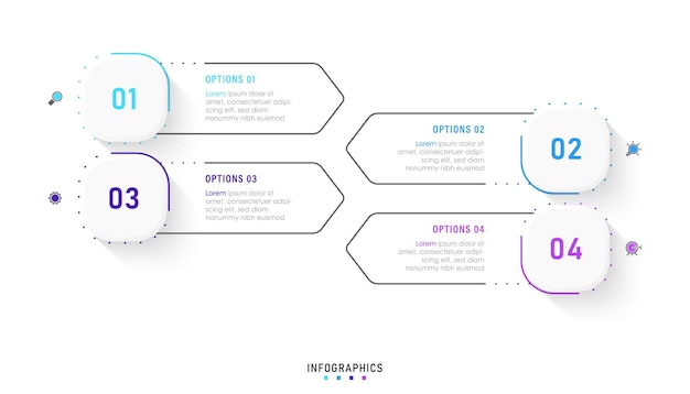 Vector infographic label design template with icons and 4 options or steps. can be used for process