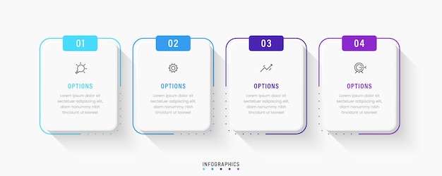 Vector infographic label design template with icons and 4 options or steps. can be used for process