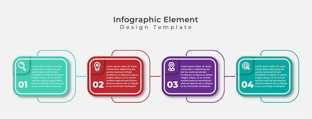 Modello di progettazione etichetta infografica vettoriale con icone e 4 opzioni o passaggi