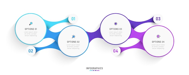 Vector Infographic label design template with icons and 4 options or steps