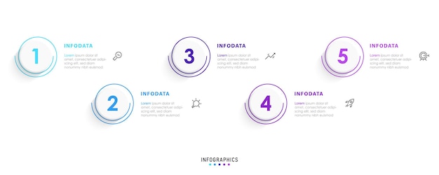 Vector infographic label design template with icons and 5 options or steps. can be used for process