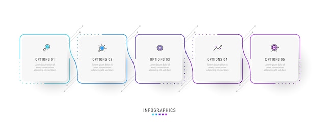 Vector Infographic label design template with icons and 5 options or steps