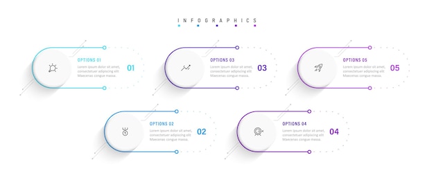 Vector Infographic label design template with icons and 5 options or steps