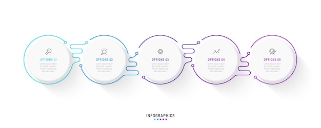 Vector Infographic label design template with icons and 5 options or steps