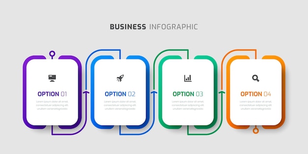 Vector Infographic Label Design Template with Thin Line Icons and 4 Options for Presentation