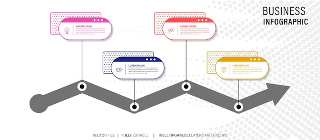 Vector infographic label design with icons and 4 options or steps can be used for process diagrams