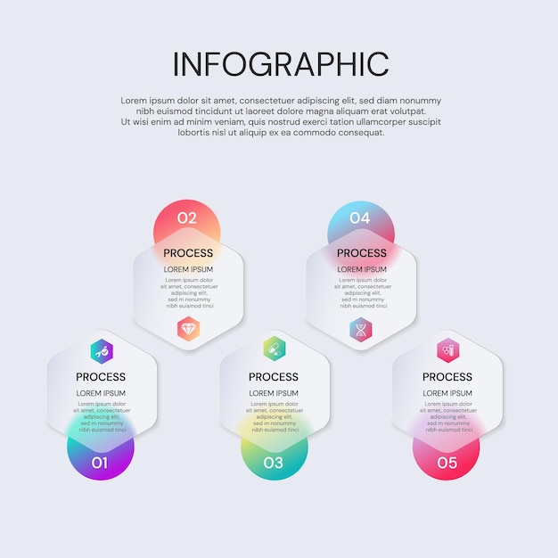 Vector infographic label design with icons. Business concept flowchart, diagram.