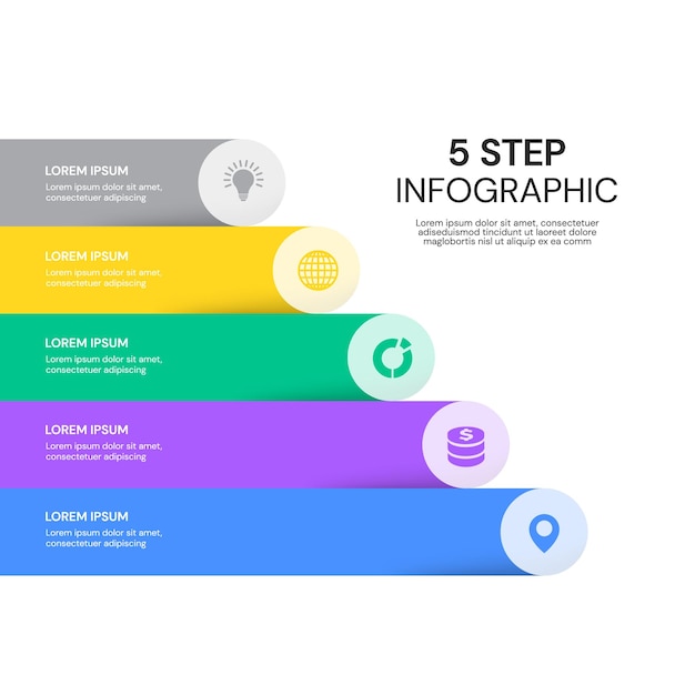 Vector infographic label design with icons. Business concept flowchart, diagram