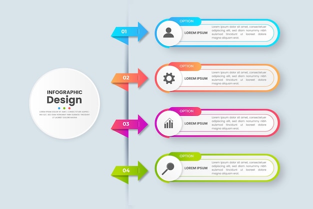 Vector Infographic-label, infographic optieprocessen