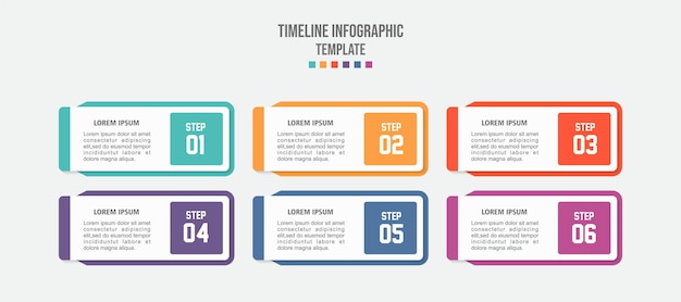 Vector Infographic label ontwerp sjabloon met iconen en 6 opties of stappen Kan worden gebruikt voor het proces.