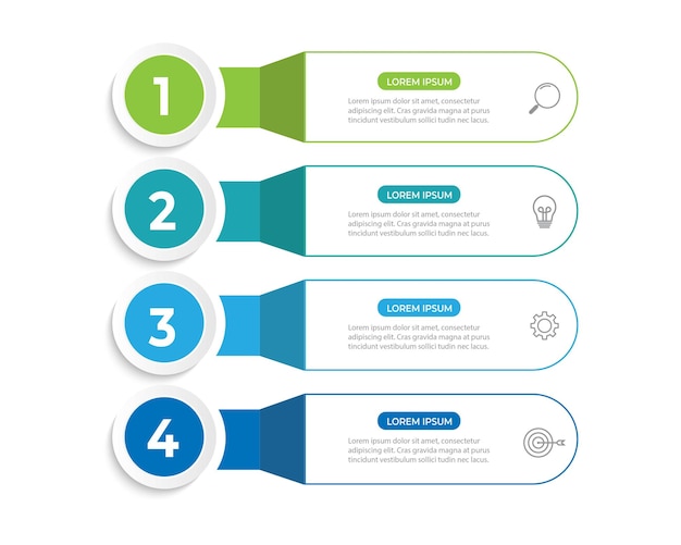 Vector Infographic label ontwerp sjabloon met pictogrammen en 4 opties of stappen