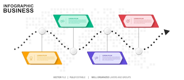 Vector infographic label template with icons 4 options or steps Infographics for business concept