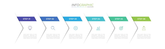 Vector infographic label template with icons 6 options or steps Infographics for business concept