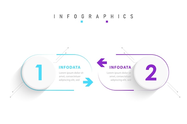 Vector infographic labelontwerpsjabloon met pictogrammen en 2 opties of stappen