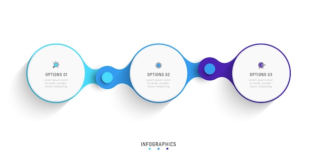 Vector Infographic labelontwerpsjabloon met pictogrammen en 3 opties of stappen Kan worden gebruikt voor proces