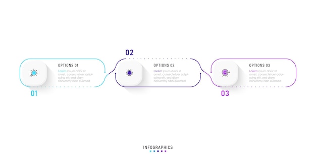 Vector Infographic labelontwerpsjabloon met pictogrammen en 3 opties of stappen. Kan worden gebruikt voor proces;