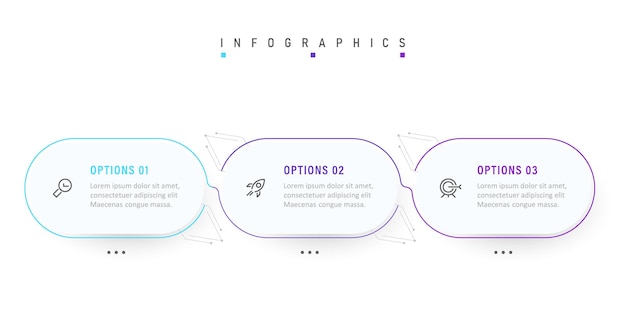 Vector infographic labelontwerpsjabloon met pictogrammen en 3 opties of stappen