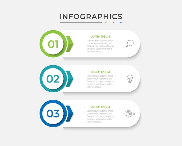 Vector infographic ontwerp sjabloon met 3 opties of stappen