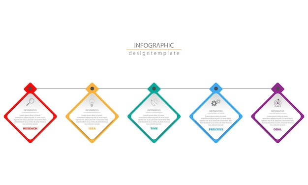 Vector Infographic ontwerpsjabloon met 5 opties of stappen