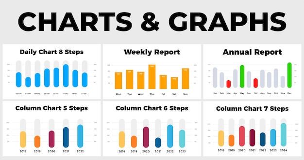 Modello di presentazione infografica vettoriale diagramma delle parti del grafico del rapporto statistico finanziario