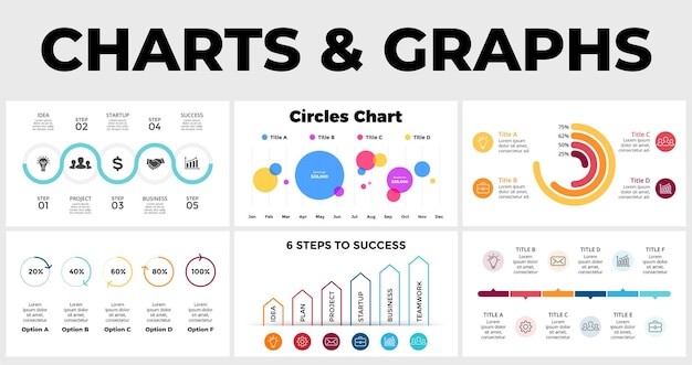 Modello di presentazione infografica vettoriale diagramma delle parti del grafico del rapporto statistico finanziario