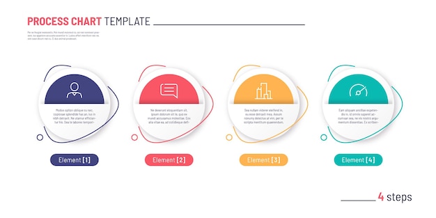 Vector infographic process chart template Four steps