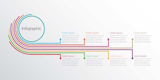 Vector infographic sjablonen gebruikt voor gedetailleerde rapporten