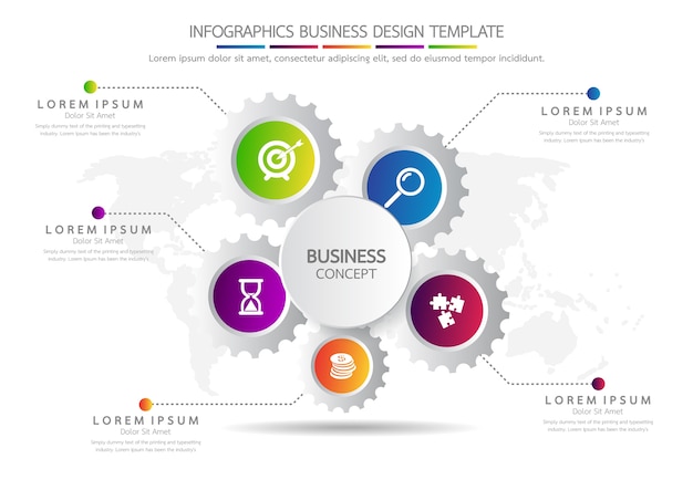 Vector infographic sjabloon bedrijfsconcept